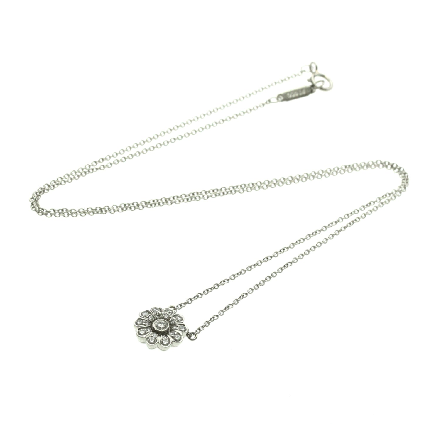 Tiffany · Platinum Diamond Flower Pendant