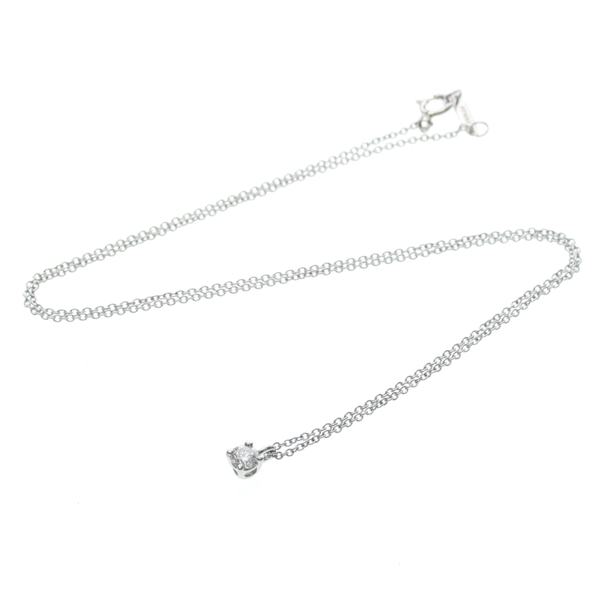 Tiffany Solitaire Diamond · Platinum Necklace