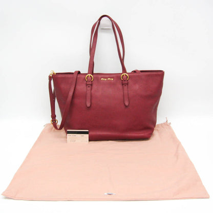 Miu Miu Leather Tote · Rubino
