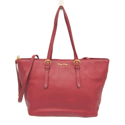 Miu Miu Leather Tote · Rubino