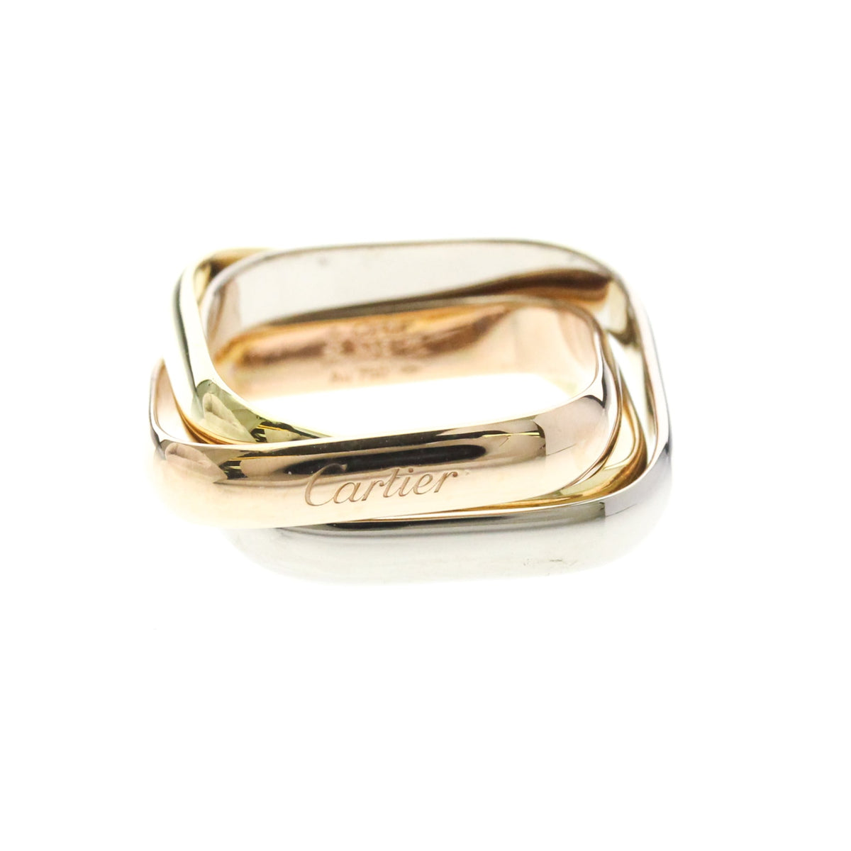 Cartier Trinity Cushion · Tri-Gold · Size 6 (EU 55)