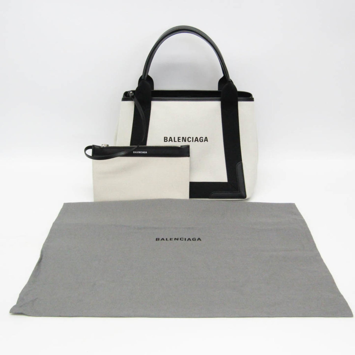 Balenciaga Navy Cabas S · Canvas & Leather