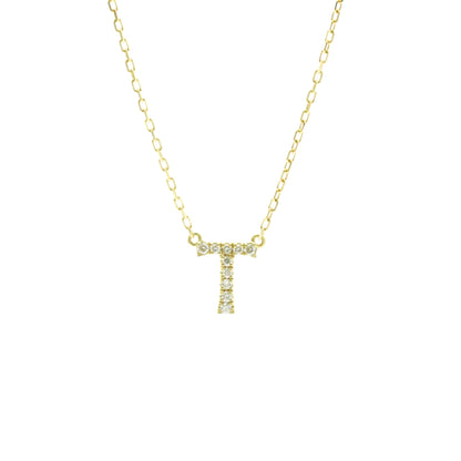 AHKAH Initial · T Diamond · 18K Yellow Gold