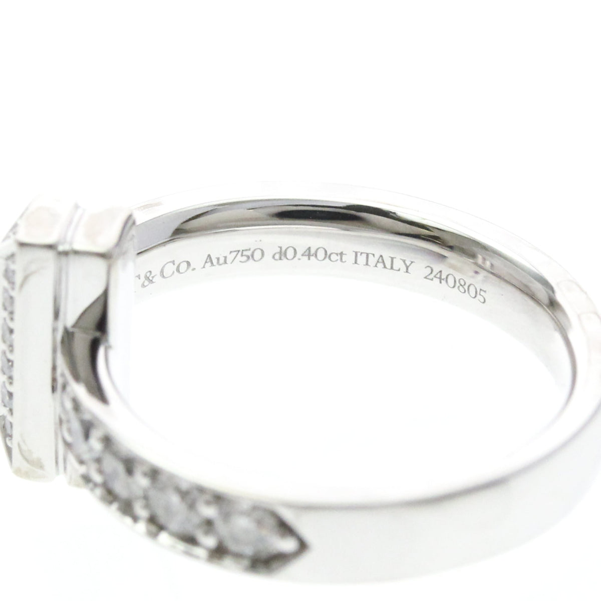 Tiffany T One · 18K White Gold · Diamond · Size 4.5 (EU 51.25)