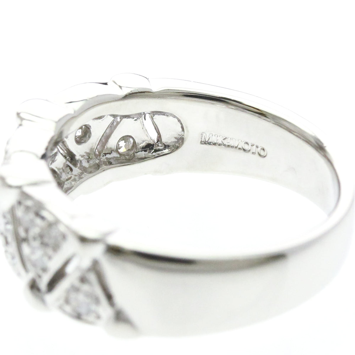 Mikimoto Diamond · Platinum950 · Band Ring · Size 6 (EU 55)