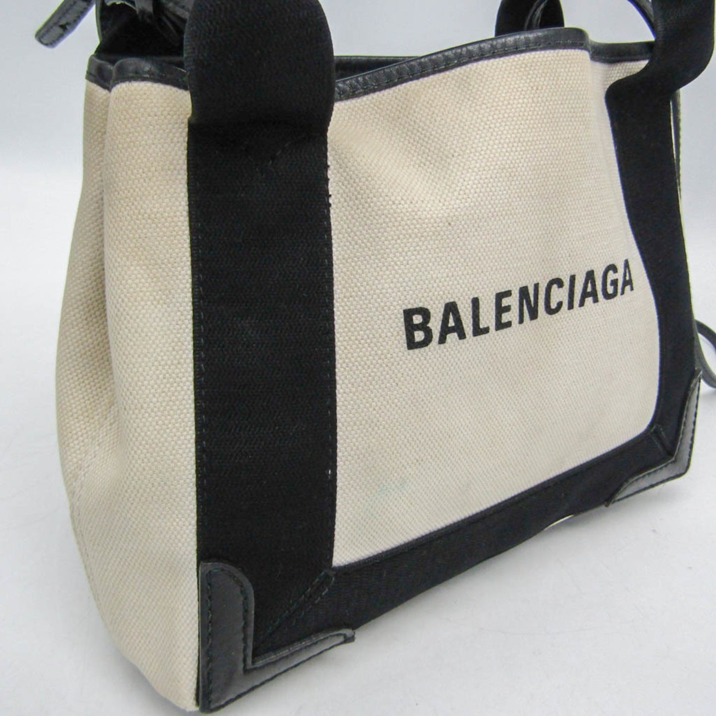 Balenciaga Navy Cabas XS · Canvas & Leather