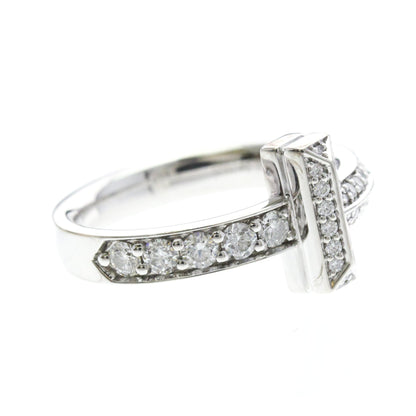 Tiffany T One · 18K White Gold · Diamond · Size 4.5 (EU 51.25)