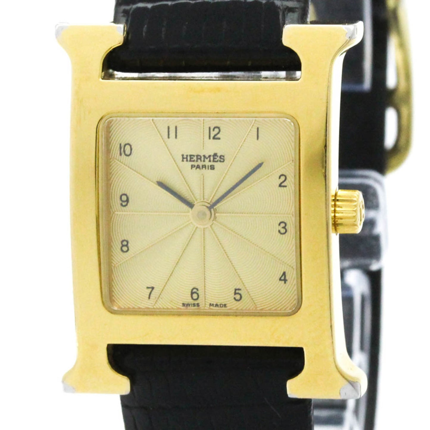 Hermès Heure H · Gold Plated · Leather