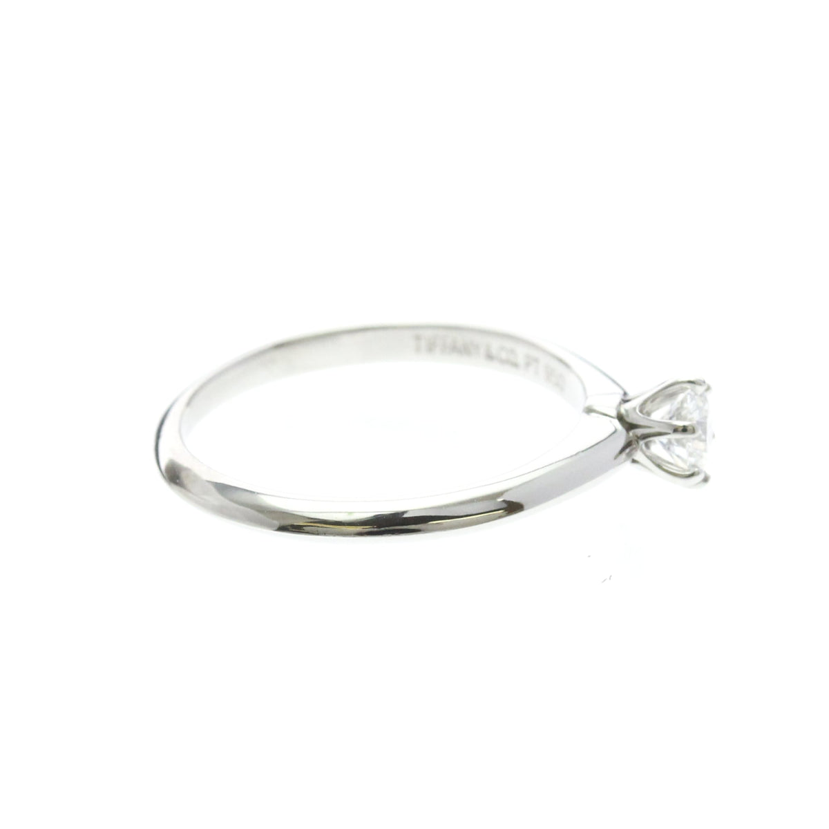 Tiffany Solitaire · Platinum · 0.22ct Diamond · Size 5 (EU 52.5)