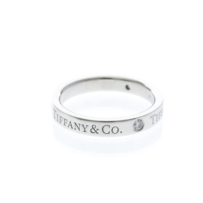 Tiffany Flat Band · Three Diamonds · Platinum