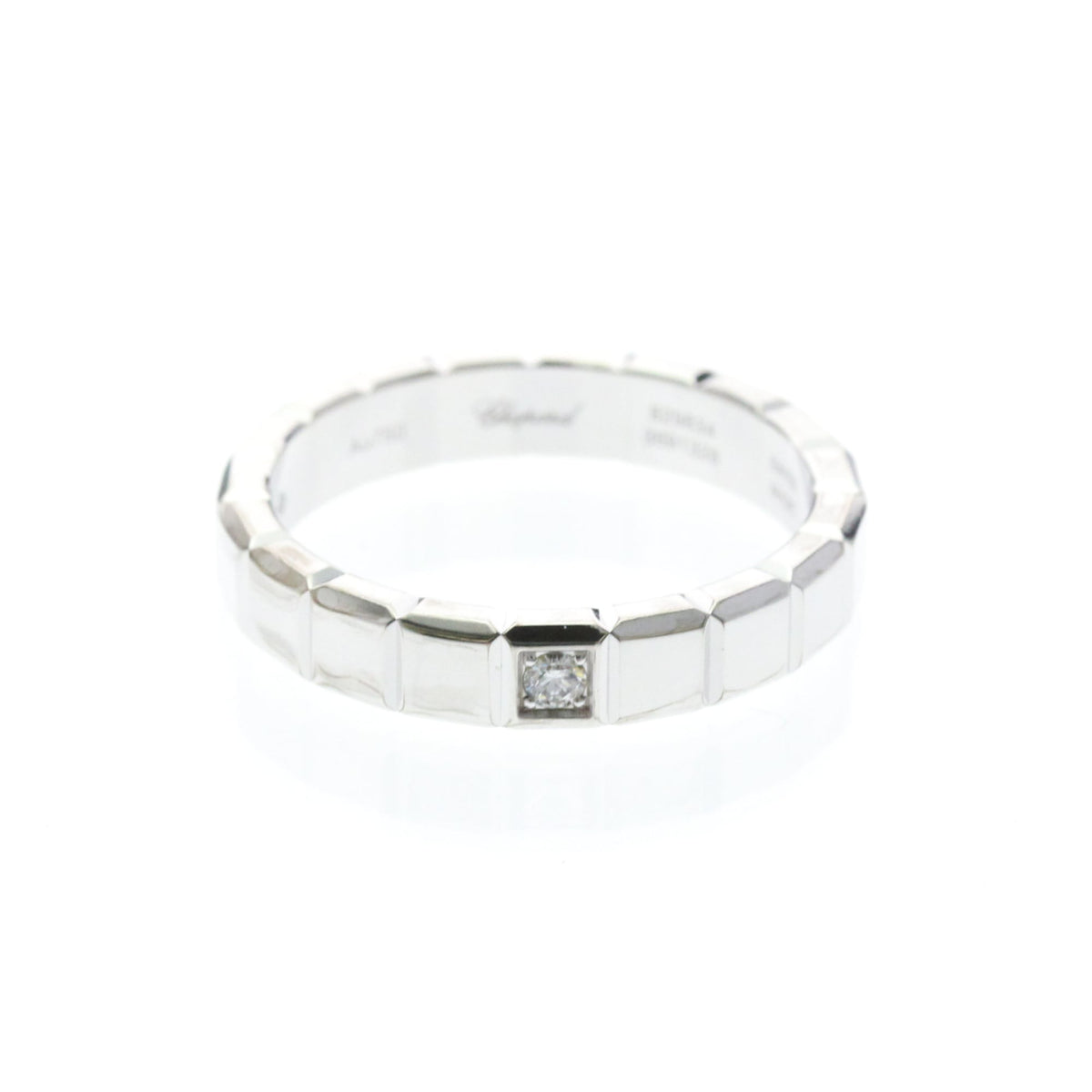 Chopard Ice Cube · 18K White Gold · Diamond · Size 7.6 (EU 56.5)