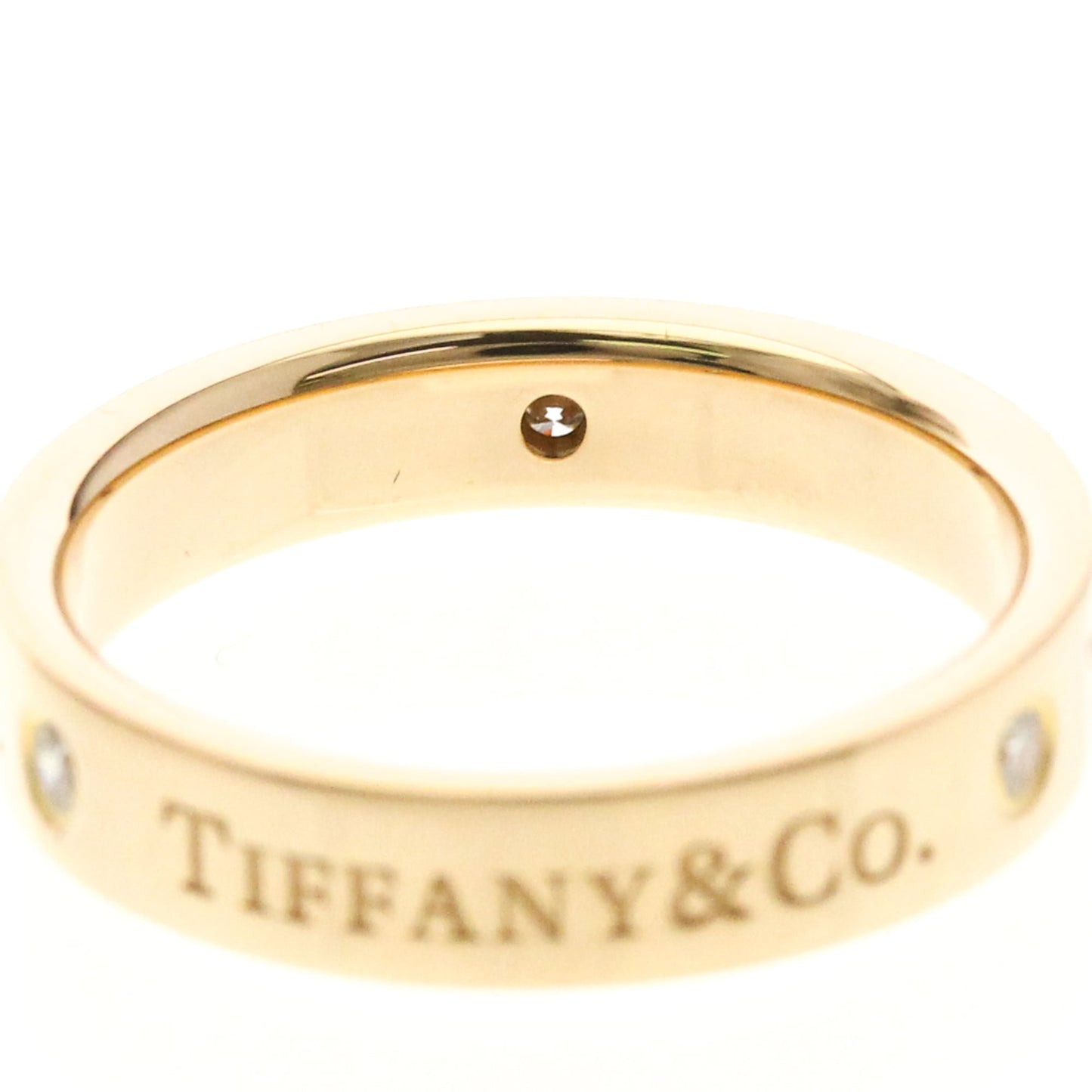 Tiffany Flat Band · Three Diamonds · Rose Gold