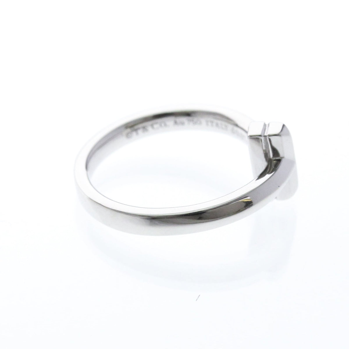Tiffany T One · Diamond · 18K White Gold · Size 4.5 (EU 51.25)