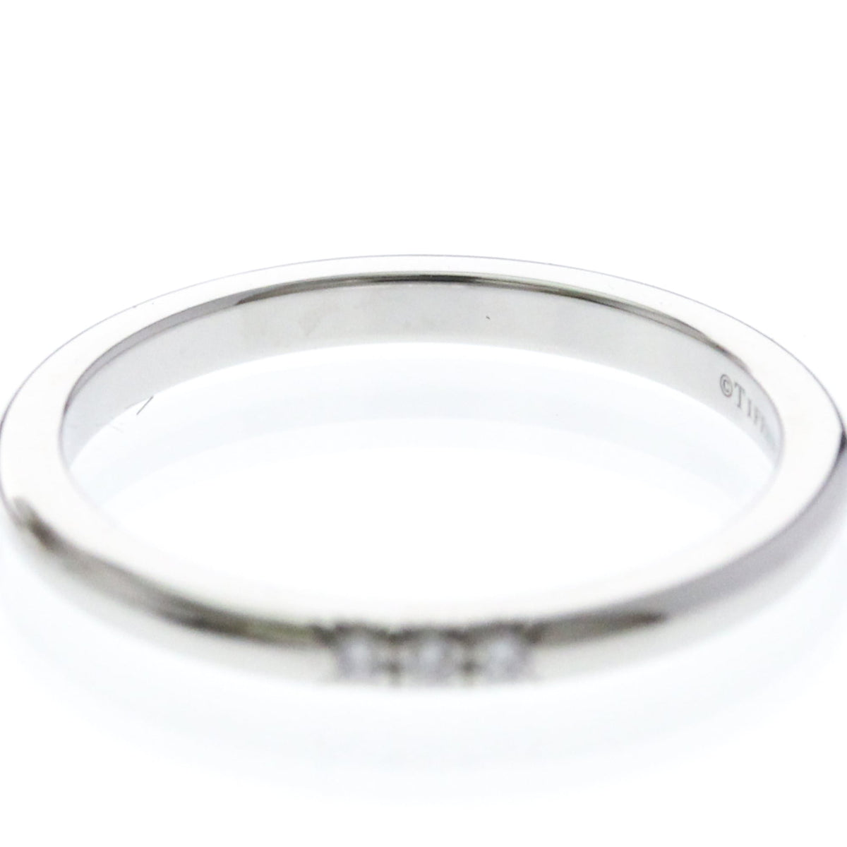 Tiffany Forever · Platinum · 3 Diamond Band · Size 6 (EU 55)