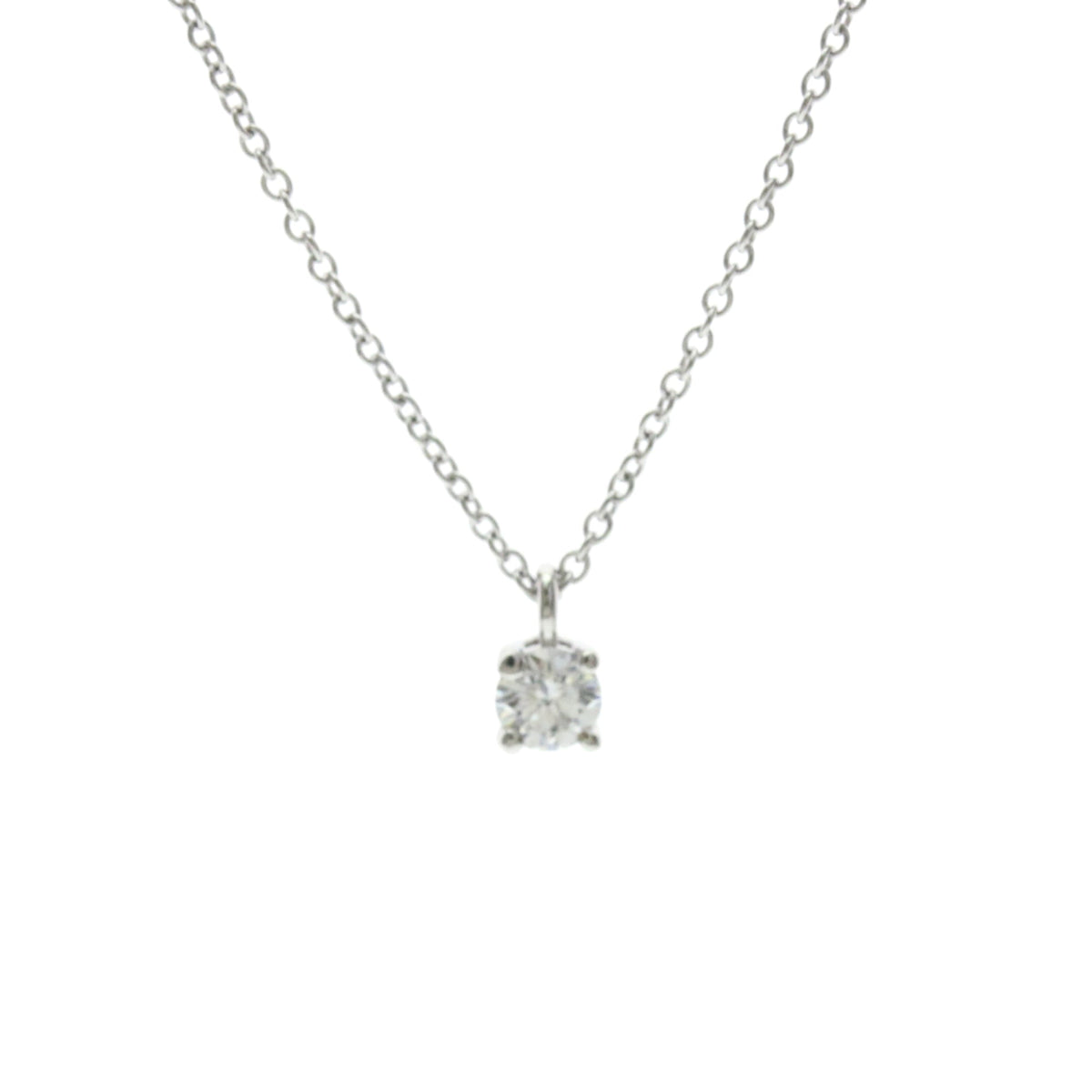 Tiffany Solitaire Diamond · Platinum Necklace
