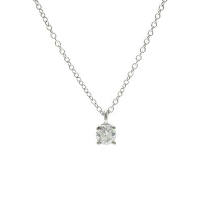 Tiffany Solitaire Diamond · Platinum Necklace