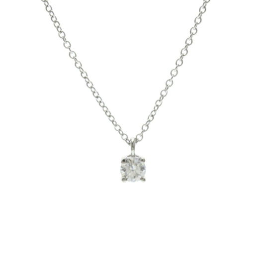 Tiffany Solitaire Diamond · Platinum Necklace