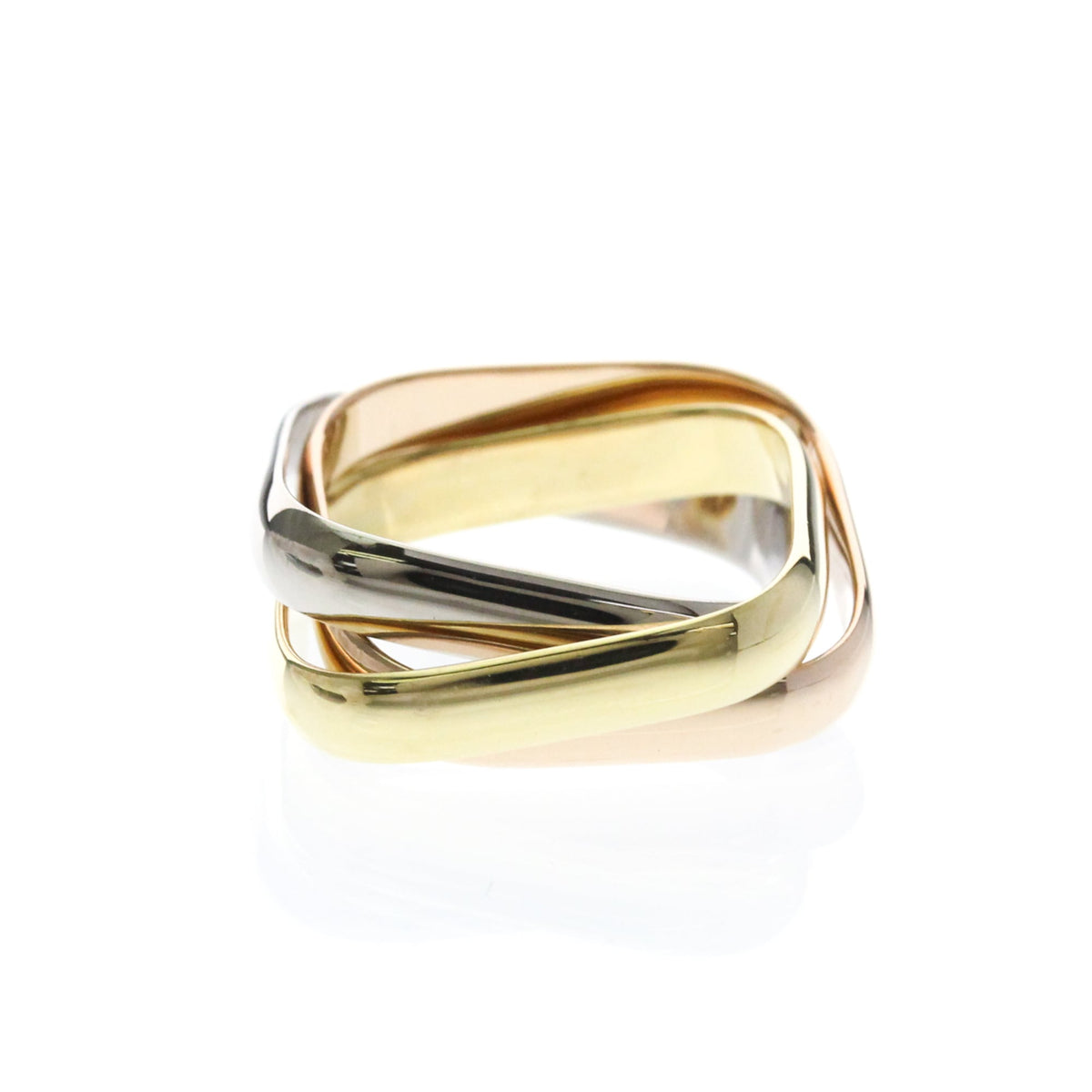 Cartier Trinity Cushion · Tri-Gold · Size 6 (EU 55)