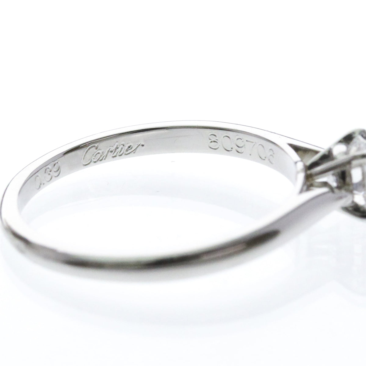 Cartier Solitaire · Platinum · Diamond · Size 6 (EU 55)