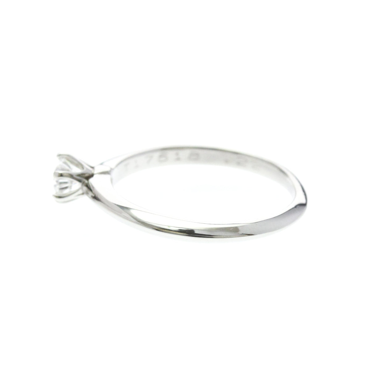 Tiffany Solitaire · Platinum · 0.22ct Diamond · Size 5 (EU 52.5)