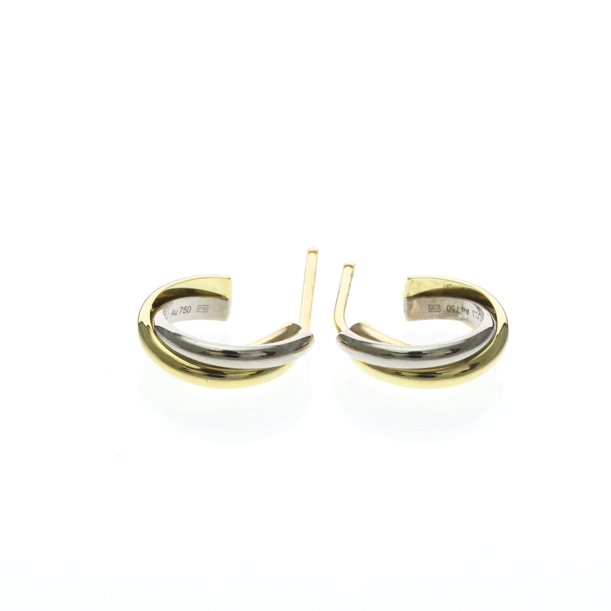 Cartier Trinity · Tri-Gold Hoop Earrings