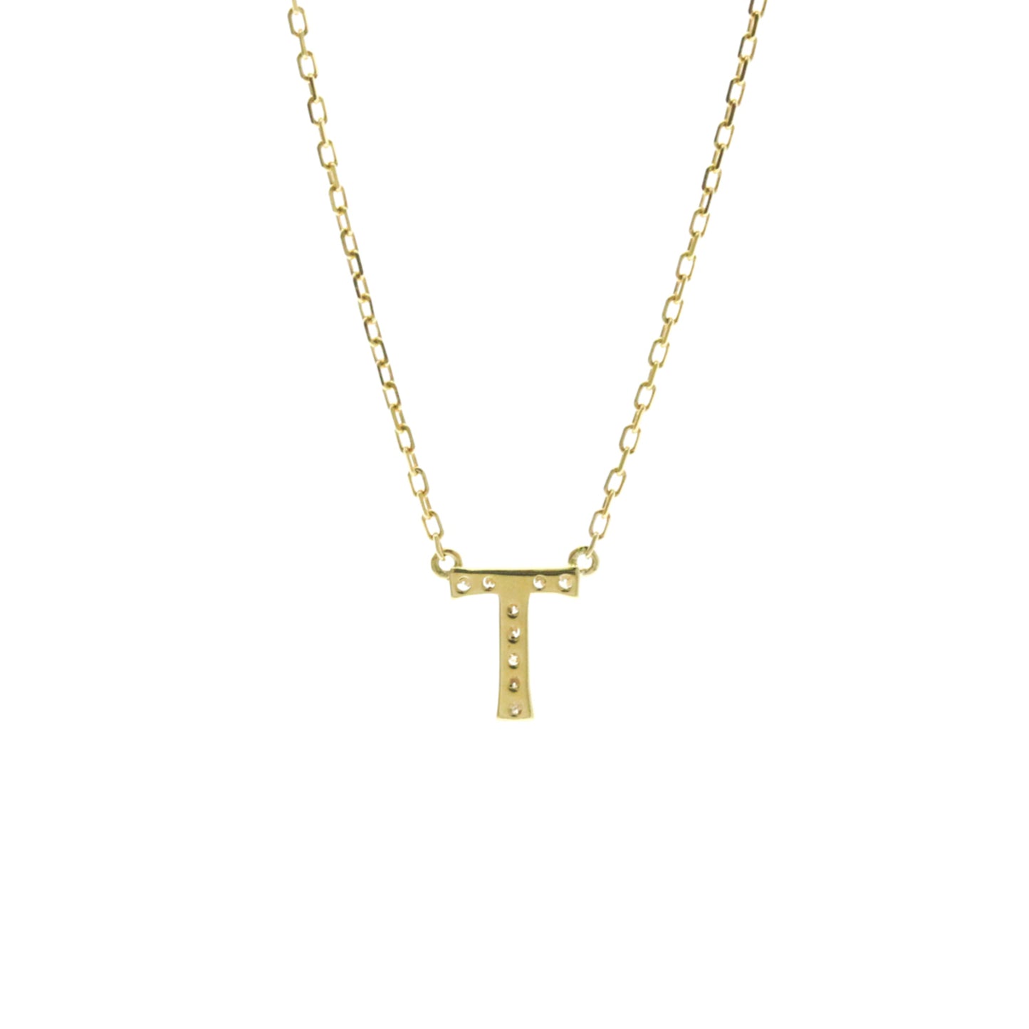AHKAH Initial · T Diamond · 18K Yellow Gold