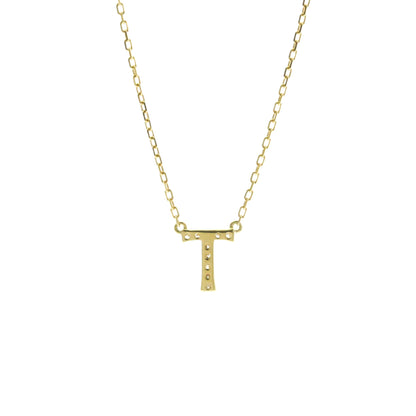 AHKAH Initial · T Diamond · 18K Yellow Gold