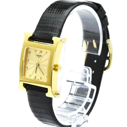 Hermès Heure H · Gold Plated · Leather
