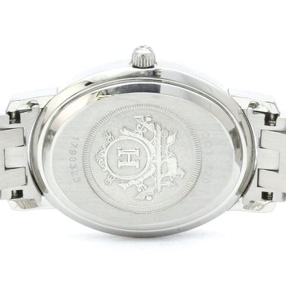 Hermès Clipper Oval · Steel & Gold
