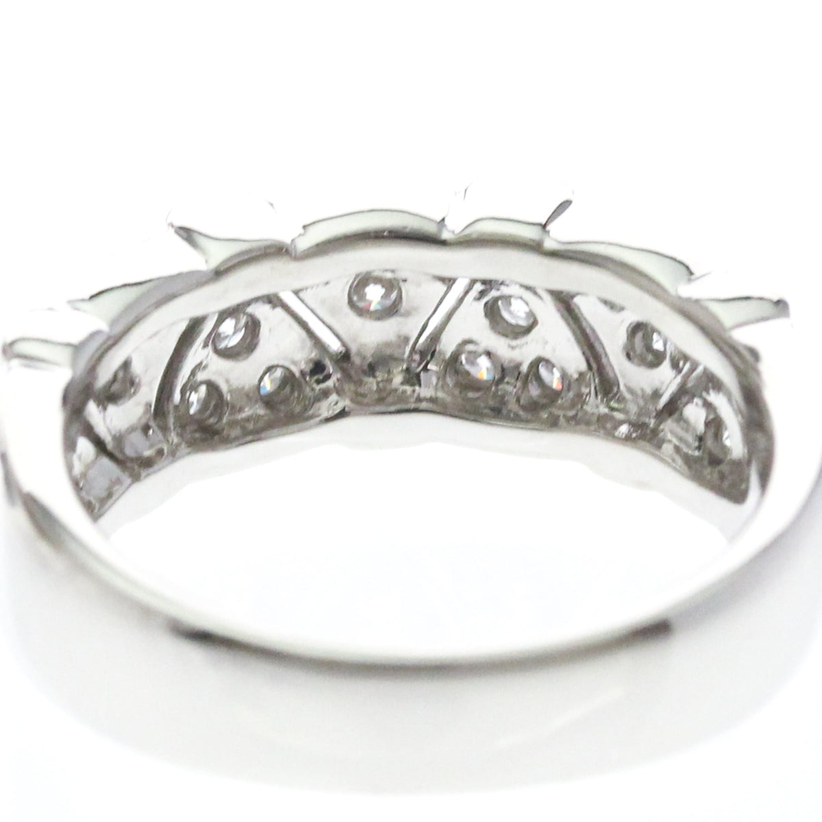 Mikimoto Diamond · Platinum950 · Band Ring · Size 6 (EU 55)