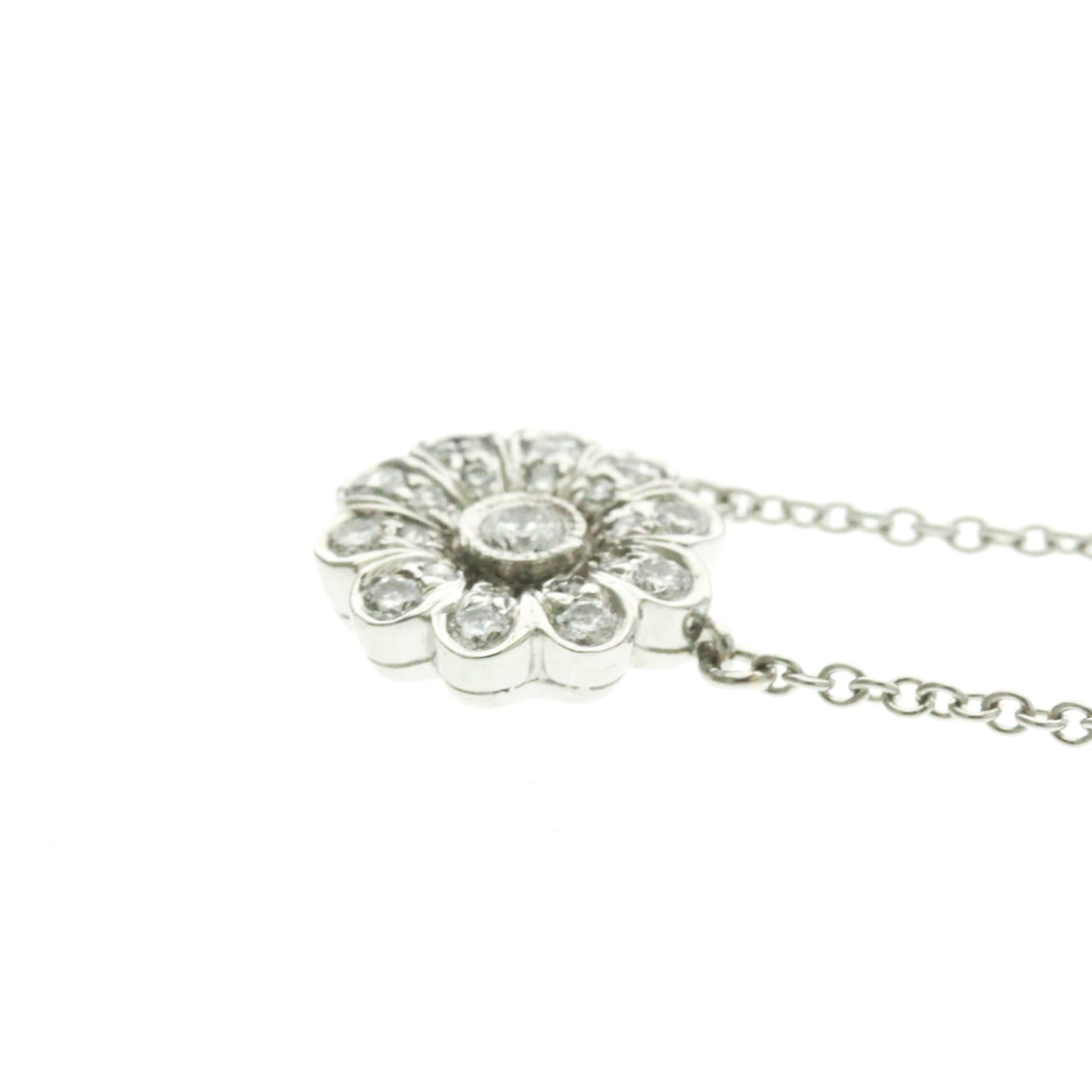 Tiffany · Platinum Diamond Flower Pendant