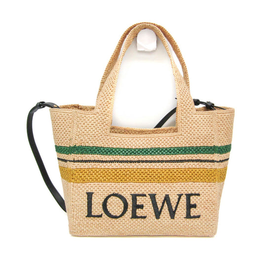 Loewe Font Tote Medium · Raffia & Leather