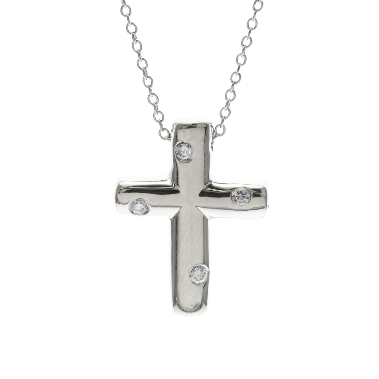 Tiffany Dots Cross · Platinum · Diamond