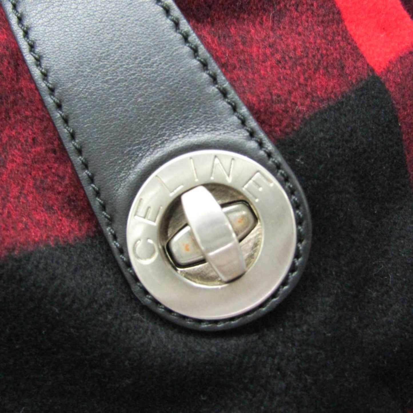 Celine Check Pattern Boston · Wool & Leather