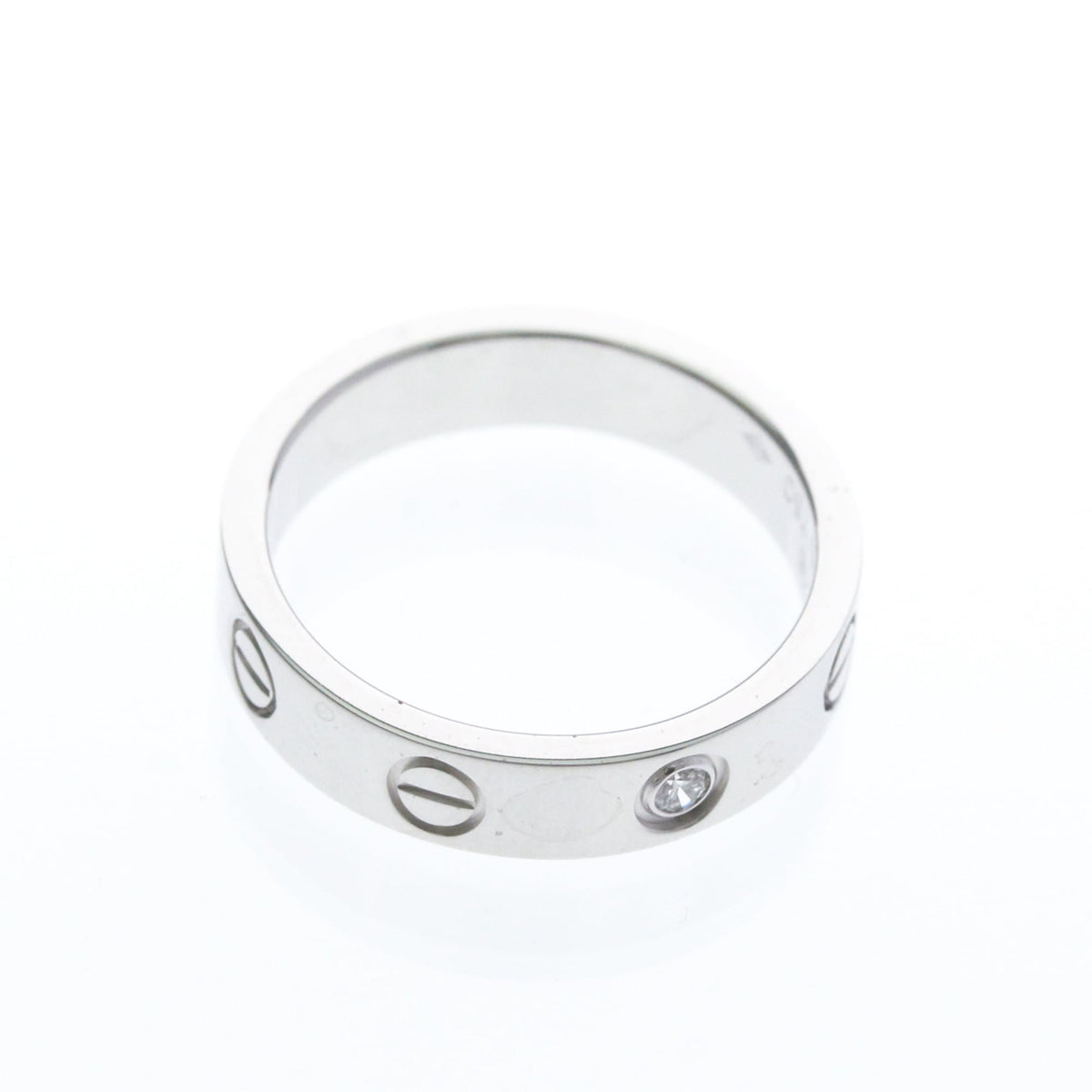 Cartier Mini Love · 18K White Gold · Diamond · Size 4.5 (EU 51.25)