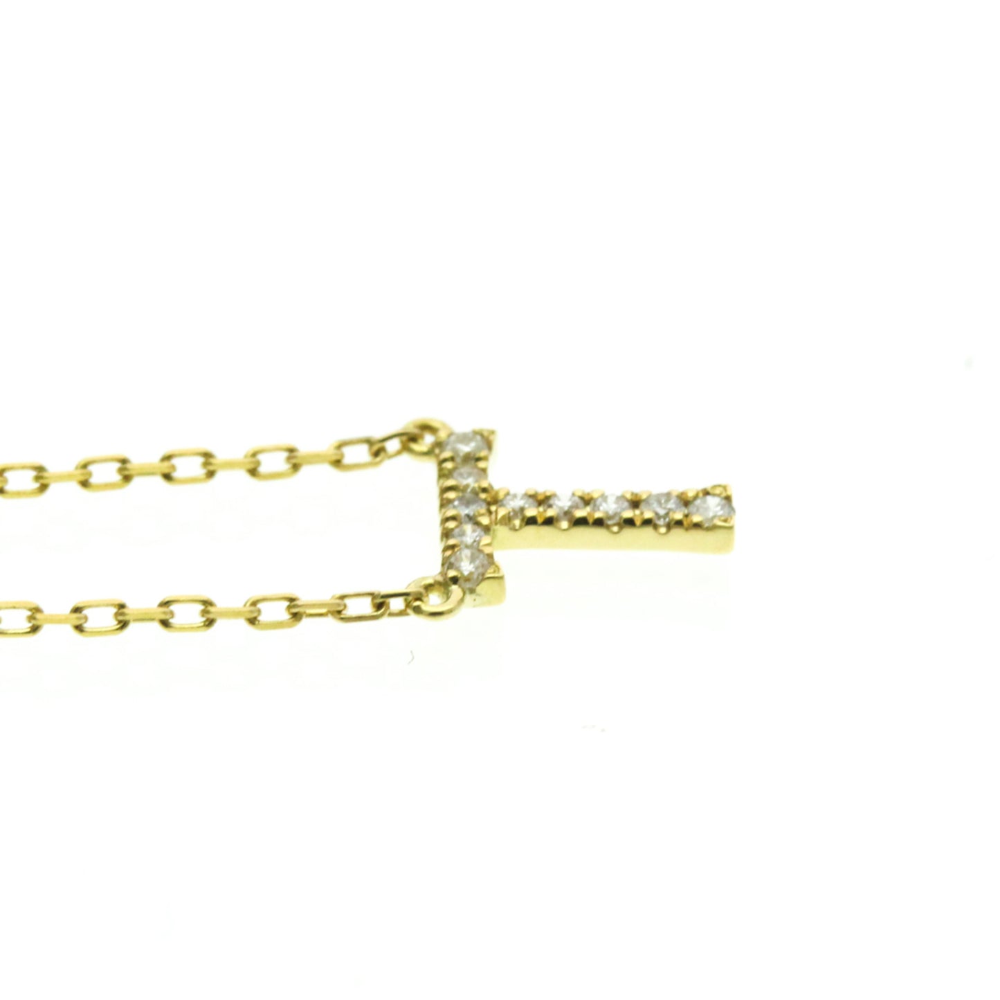 AHKAH Initial · T Diamond · 18K Yellow Gold
