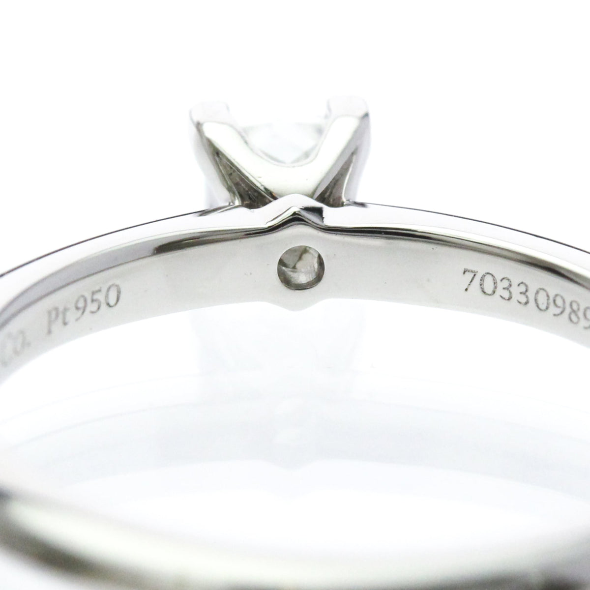 Tiffany Solitaire · Platinum · Diamond 0.22ct · Size 4 (EU 50)