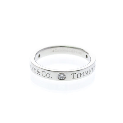 Tiffany Flat Band · Three Diamonds · Platinum