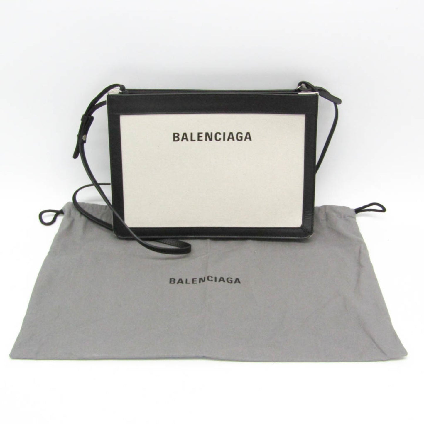 Balenciaga Navy Pochette · Canvas & Leather