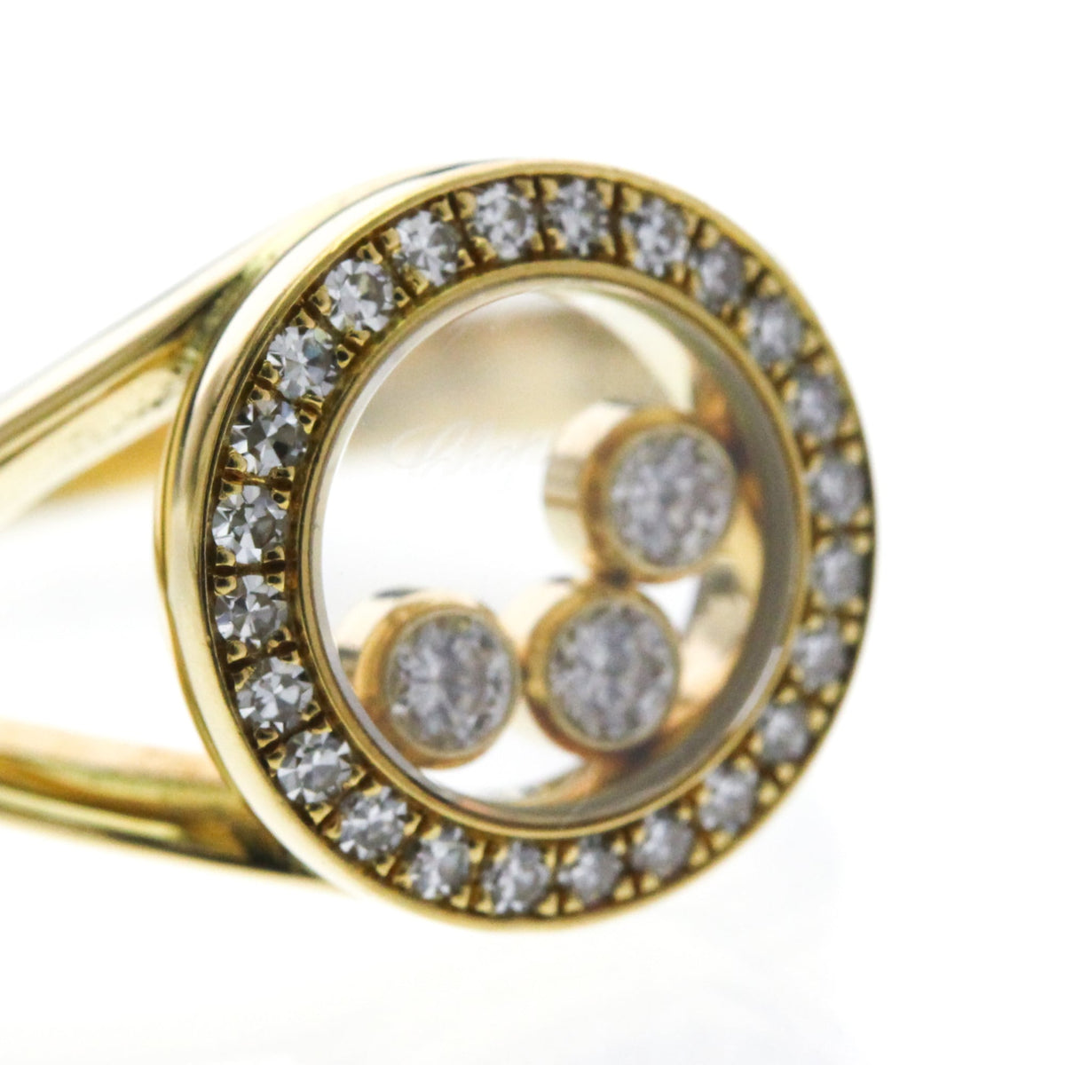 Chopard Happy Diamonds · 18K Yellow Gold · Size 4.4 (EU 48.5)