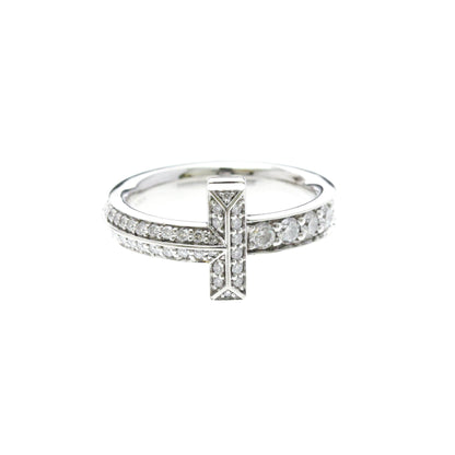 Tiffany T One · 18K White Gold · Diamond · Size 4.5 (EU 51.25)