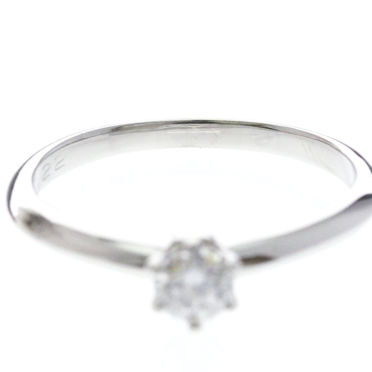 Tiffany Solitaire · Platinum · 0.22ct Diamond · Size 5 (EU 52.5)