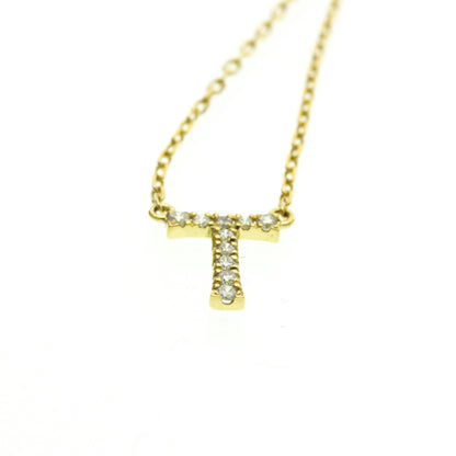 AHKAH Initial · T Diamond · 18K Yellow Gold