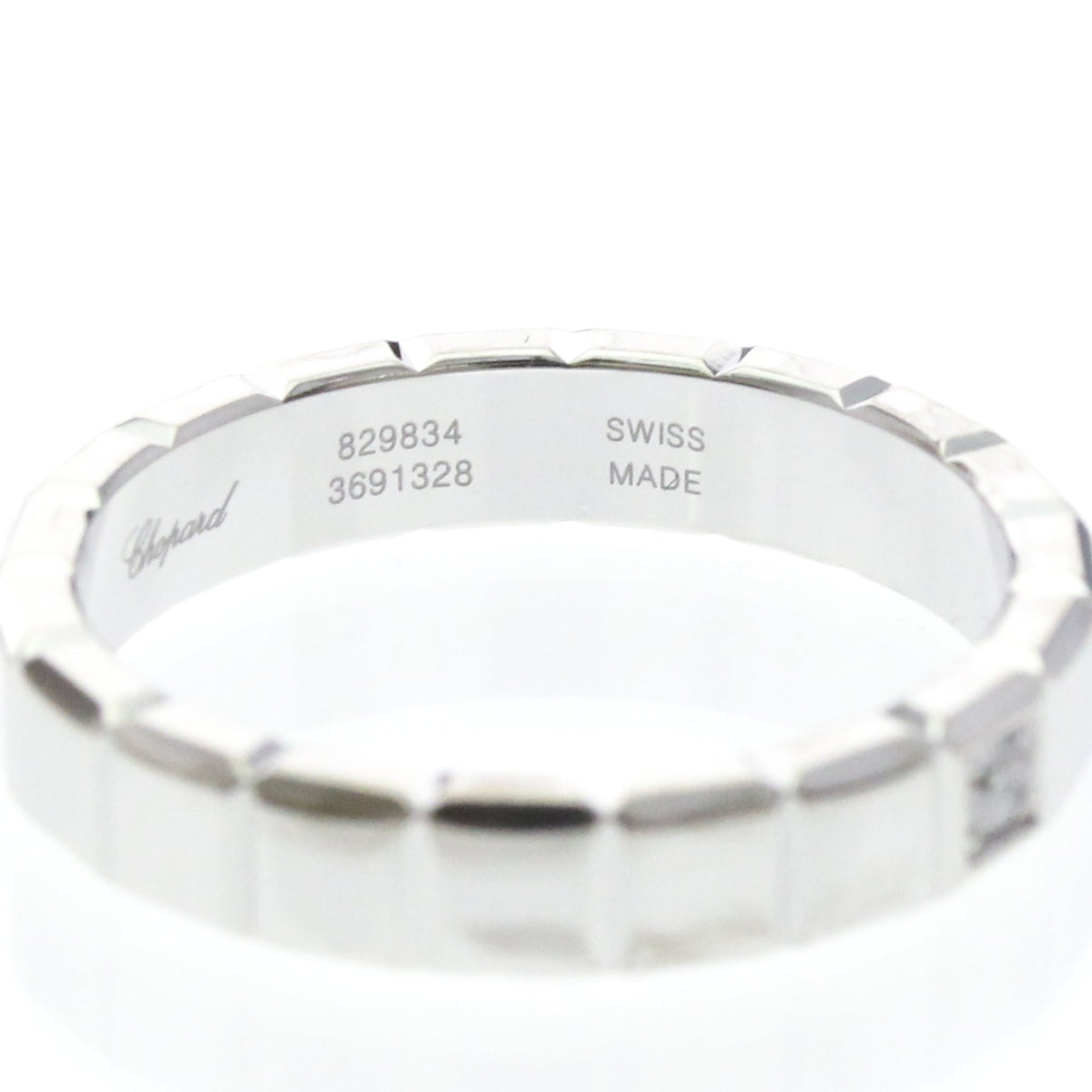 Chopard Ice Cube · 18K White Gold · Diamond · Size 7.6 (EU 56.5)