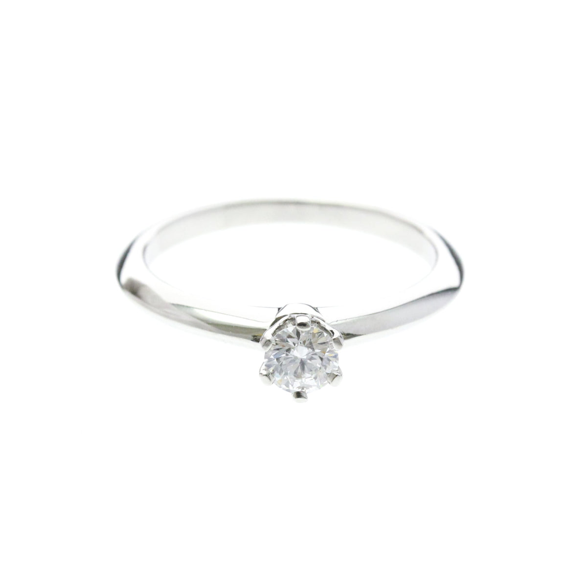 Tiffany Solitaire · 0.2ct Diamond · Platinum · Size 4.5 (EU 51.25)
