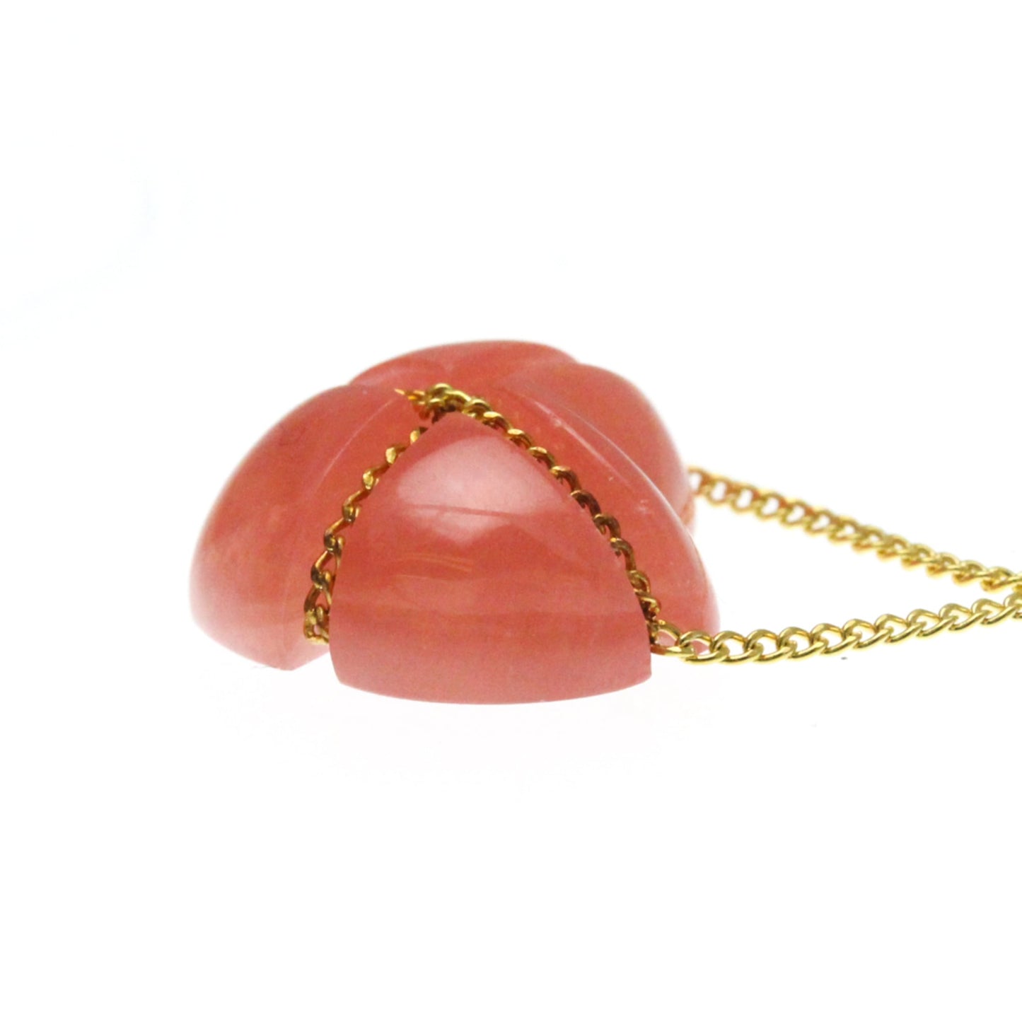 Tiffany Cross Heart · Rhodochrosite · 18K