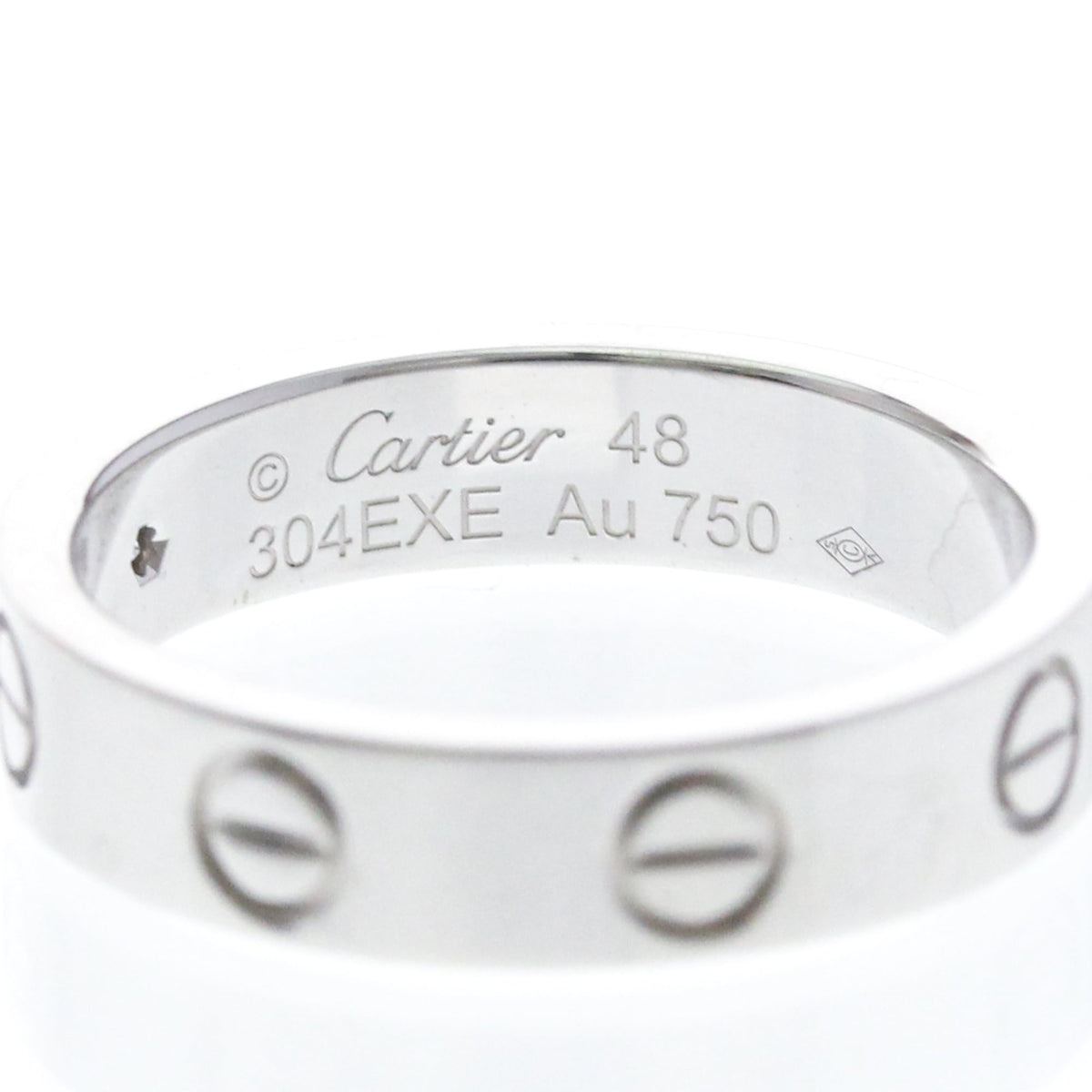 Cartier Mini Love · 18K White Gold · Diamond · Size 4.5 (EU 51.25)