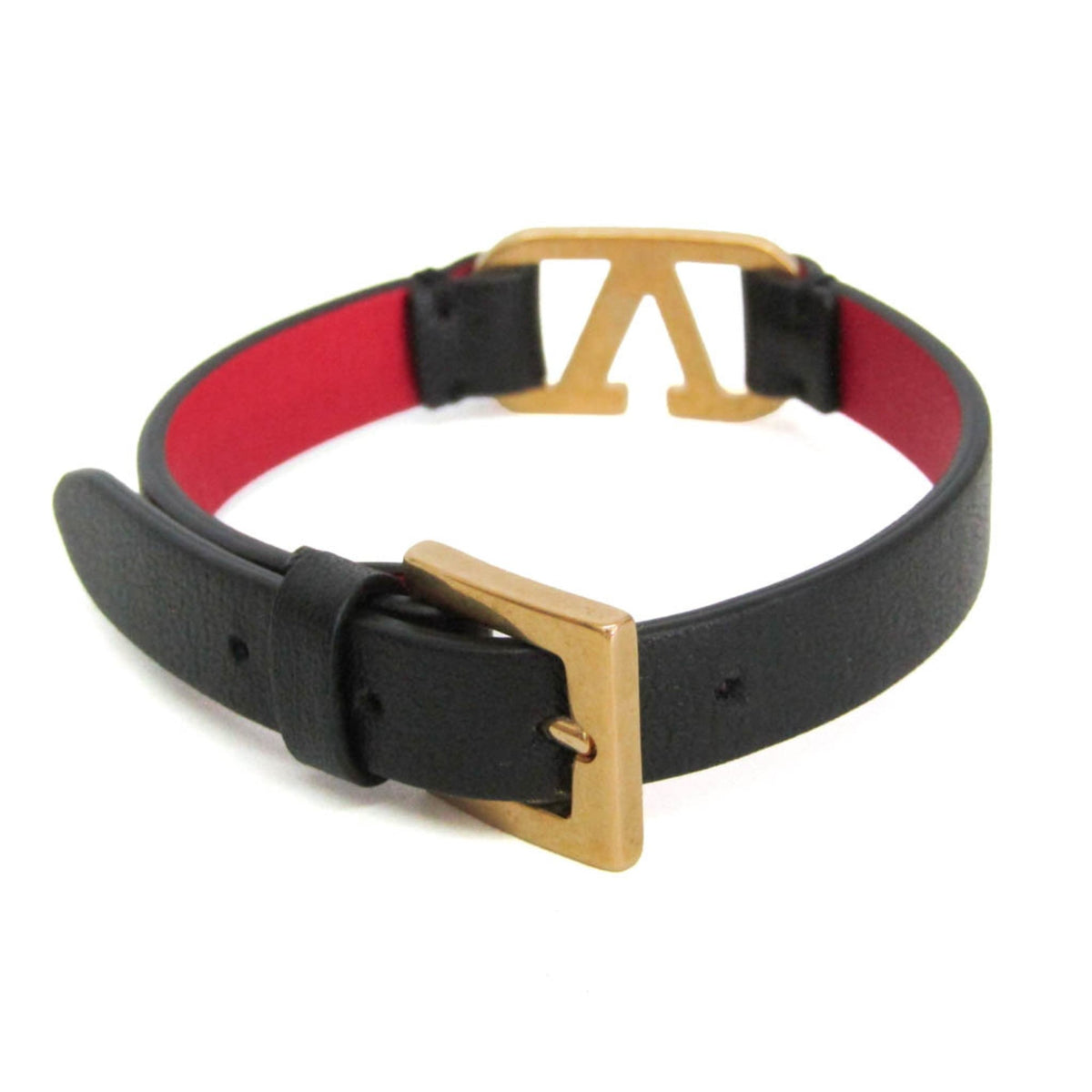 Valentino Garavani V Logo · Leather Bangle