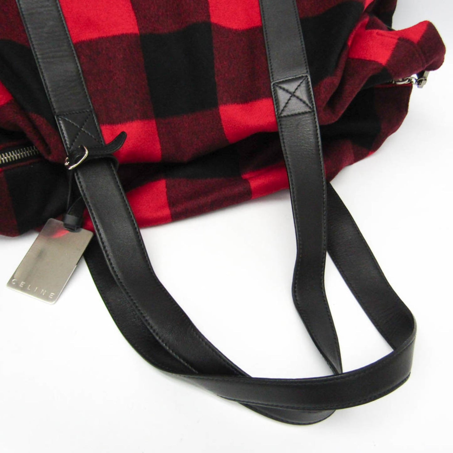 Celine Check Pattern Boston · Wool & Leather