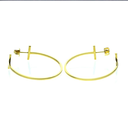 Tiffany T Wire · Hoops · 18K Yellow Gold